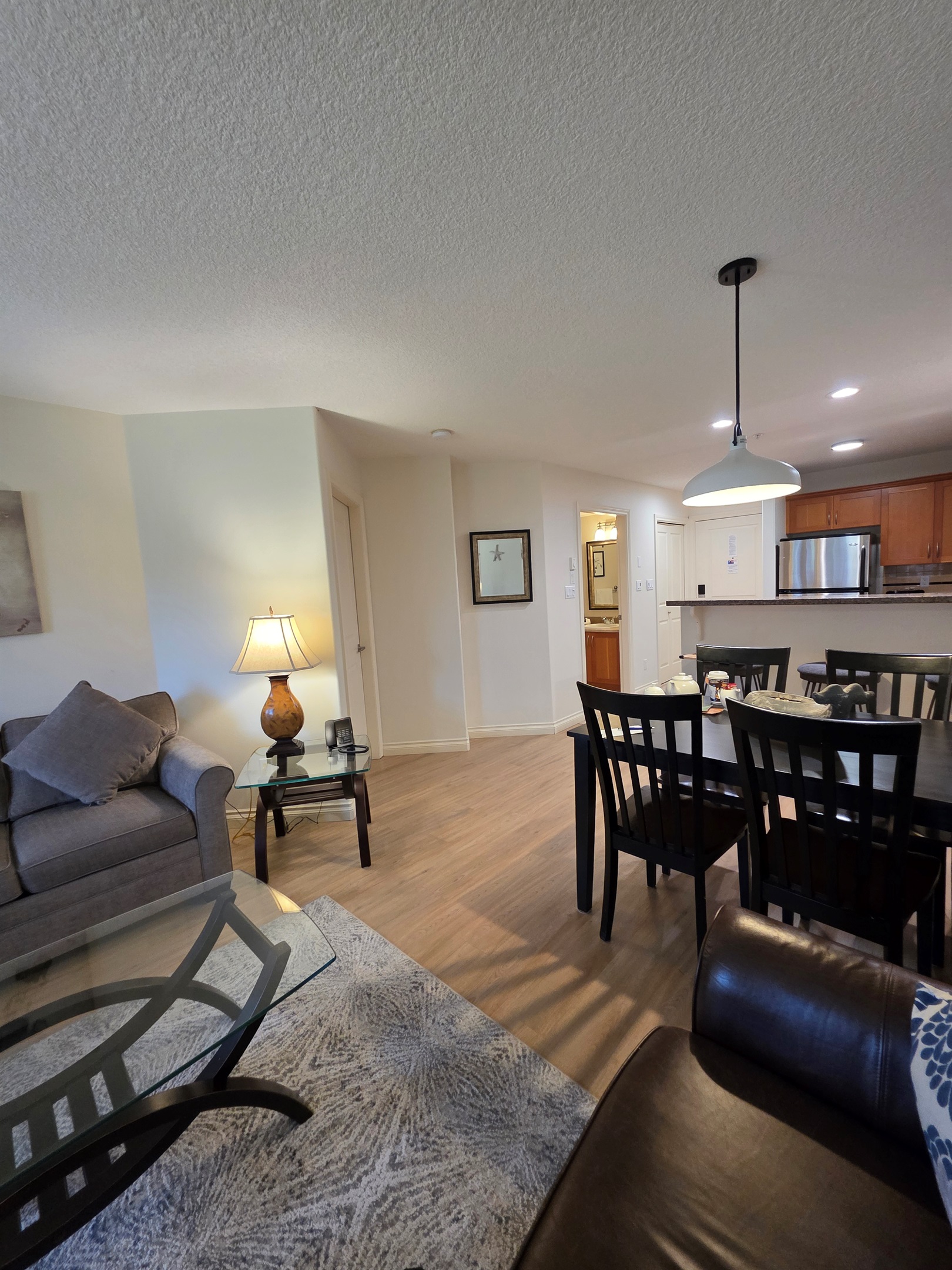 Unit A Dining Area with Bar Seating