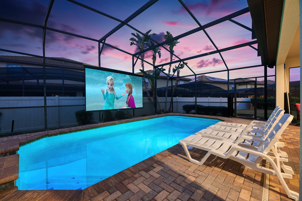 Watch a movie in the pool
