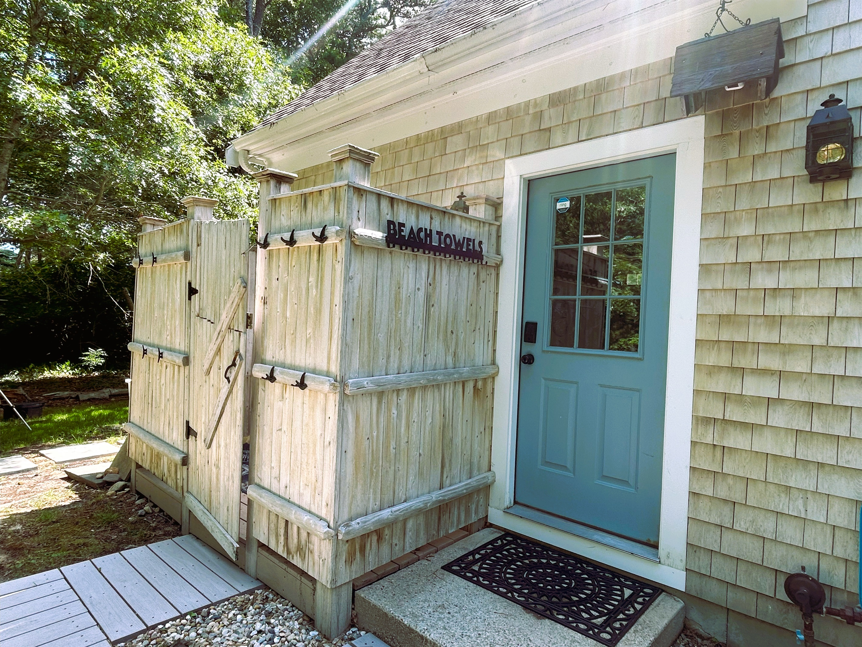 Rustic Outdoor Shower and Rinse Sink