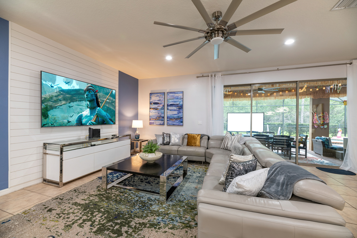 Living Room with Large Smart TV