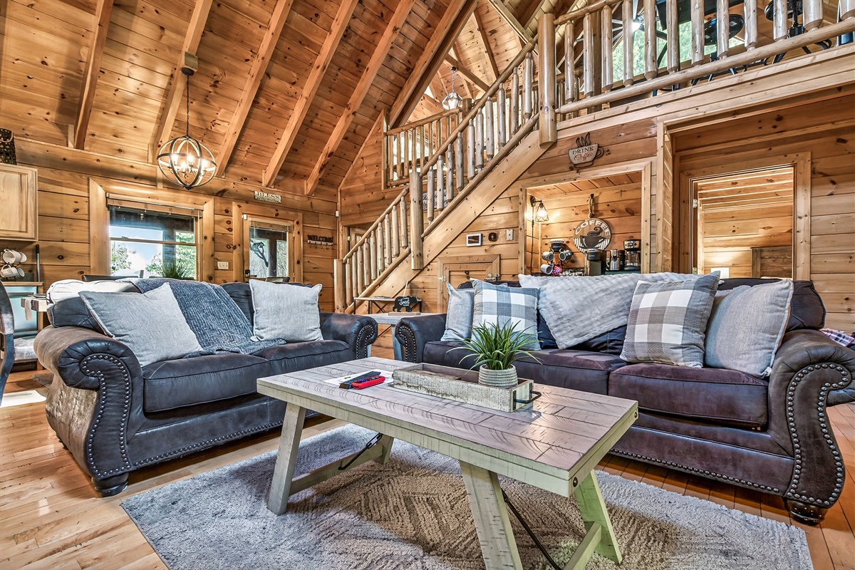 Wide open spaces, comfy couches, fun loft area, what more could you ask for?!