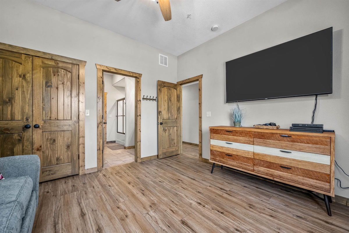 Gaming area. Sleeper sofa converts to a queen bed