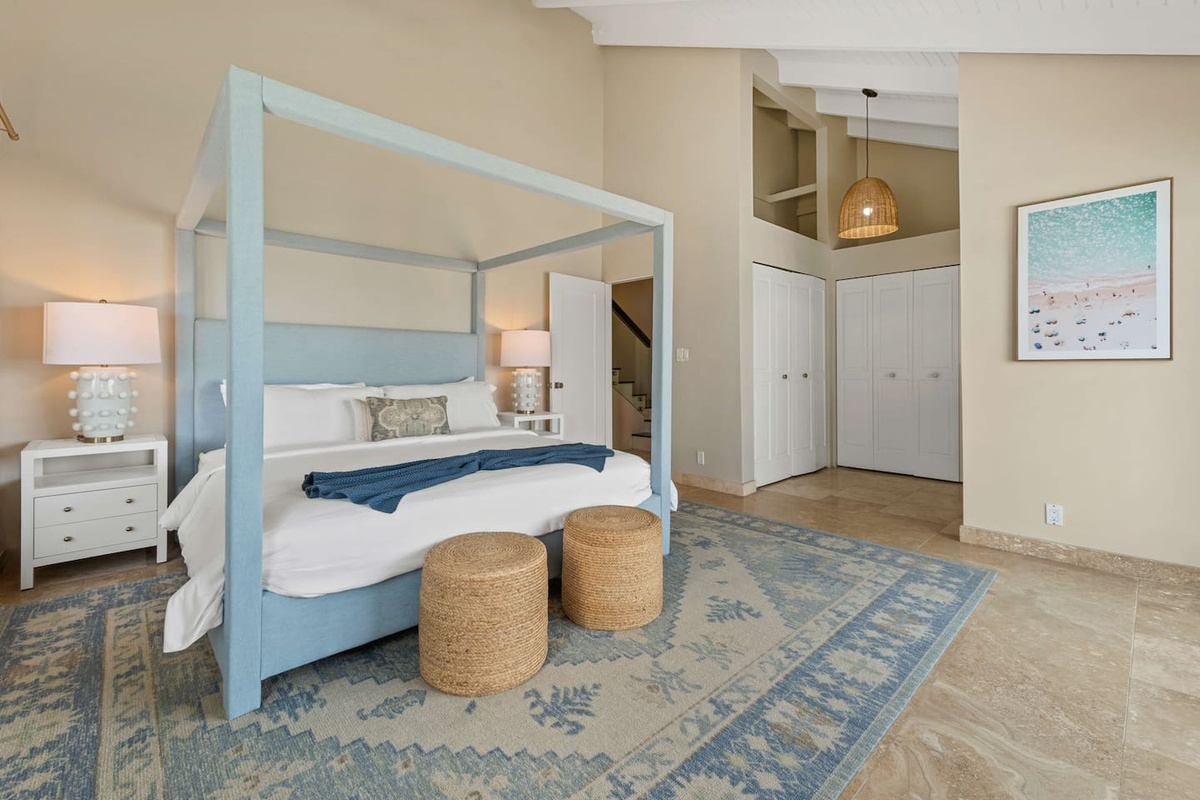 Primary bedroom with king sized bed! 