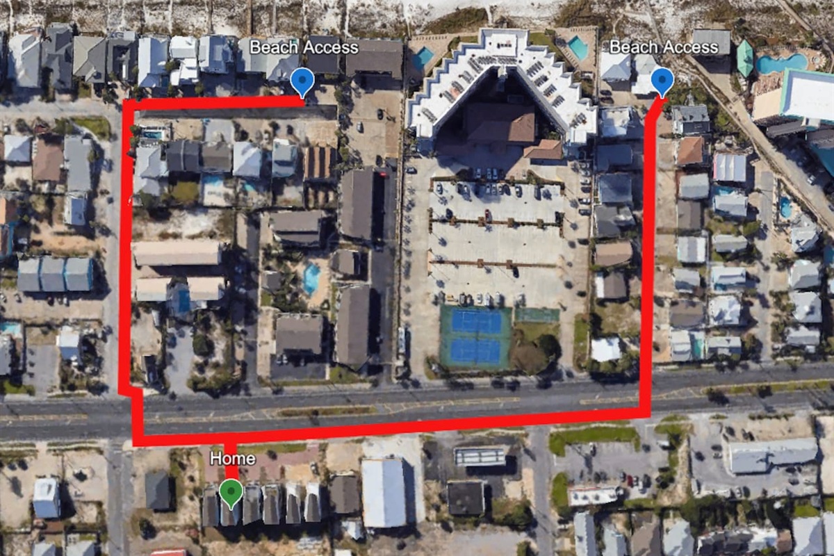 Beach access indicator from the property