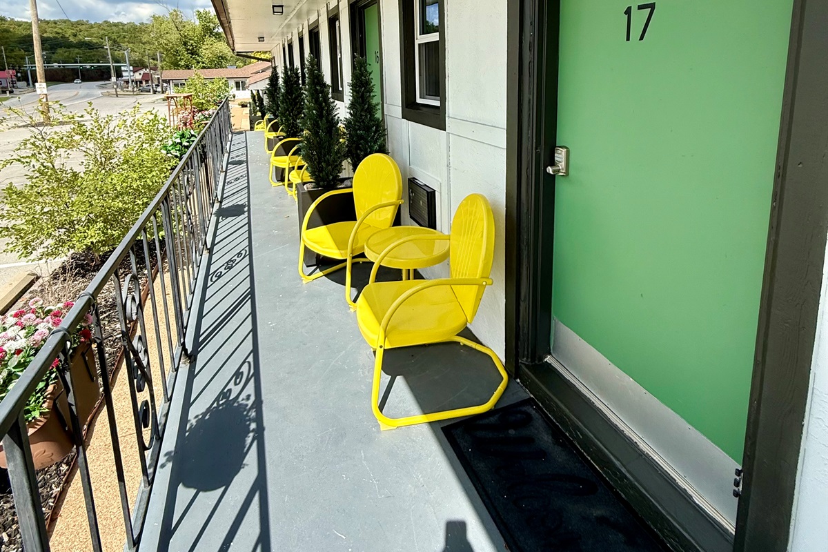 Seating area out side of room.