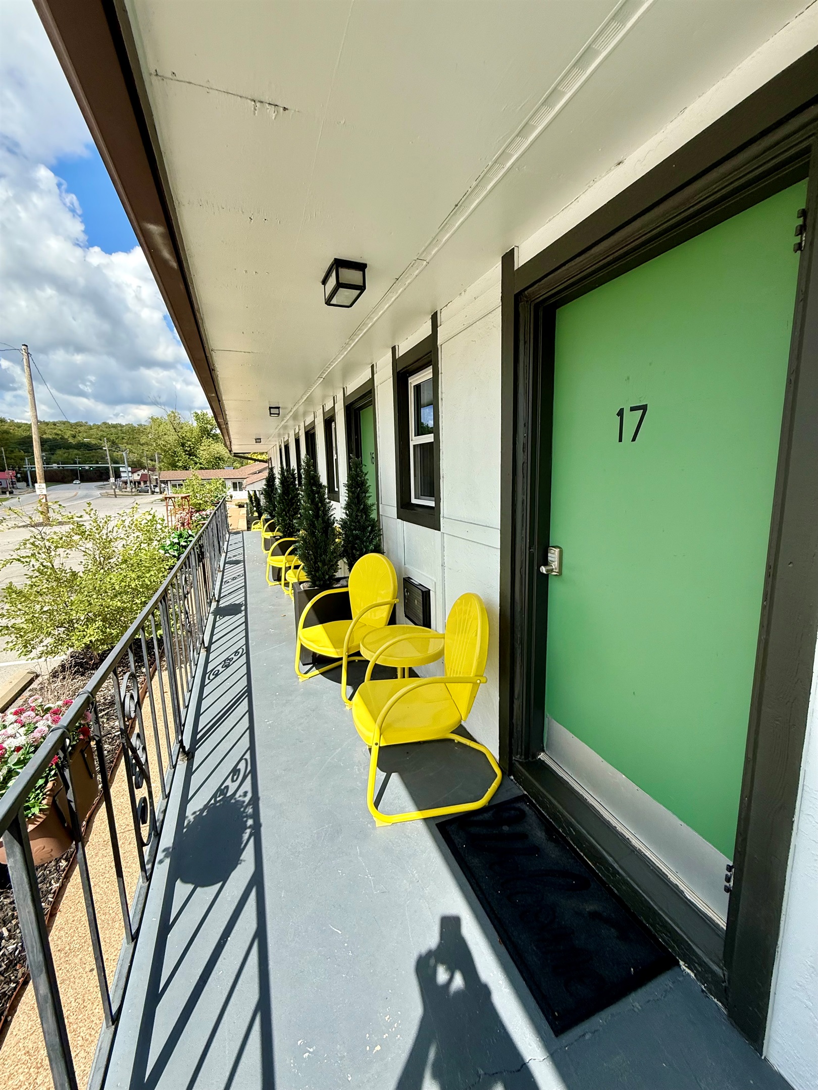 Seating area out side of room.