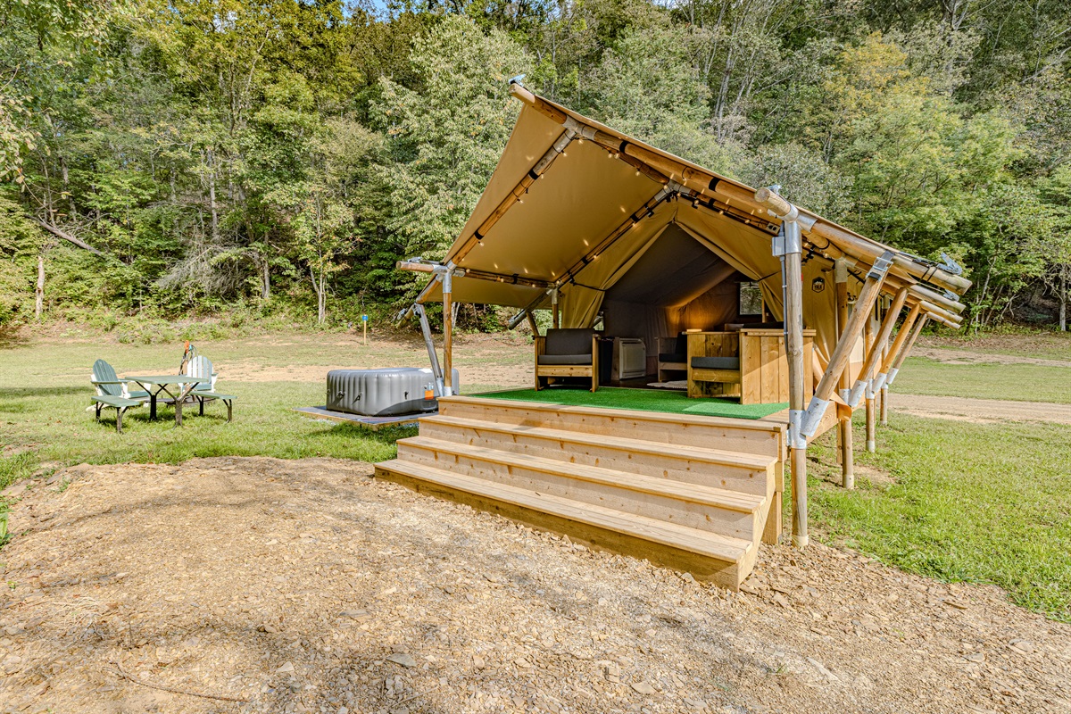 Stargaze or relax from the comfort of your adirondack chair or the hot tub.
