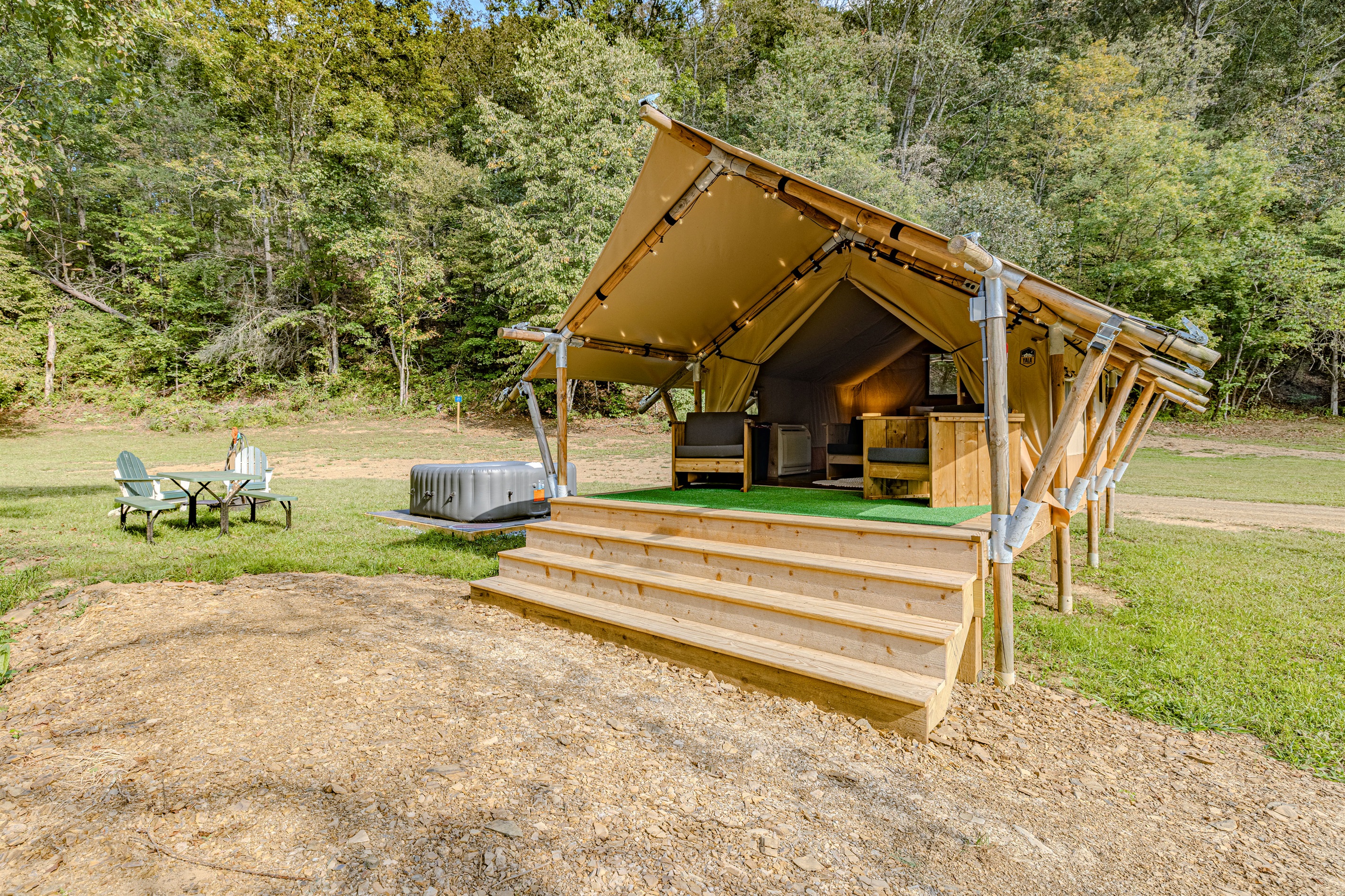 Stargaze or relax from the comfort of your adirondack chair or the hot tub.