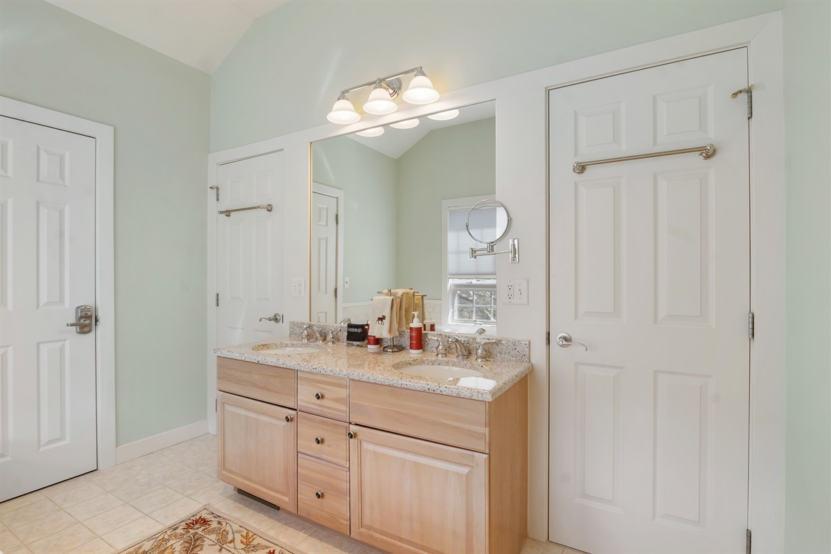 Double Granite Vanity in Primary Bathroom