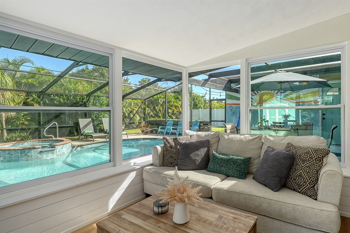 Sunroom is the perfect place to relax or play cards