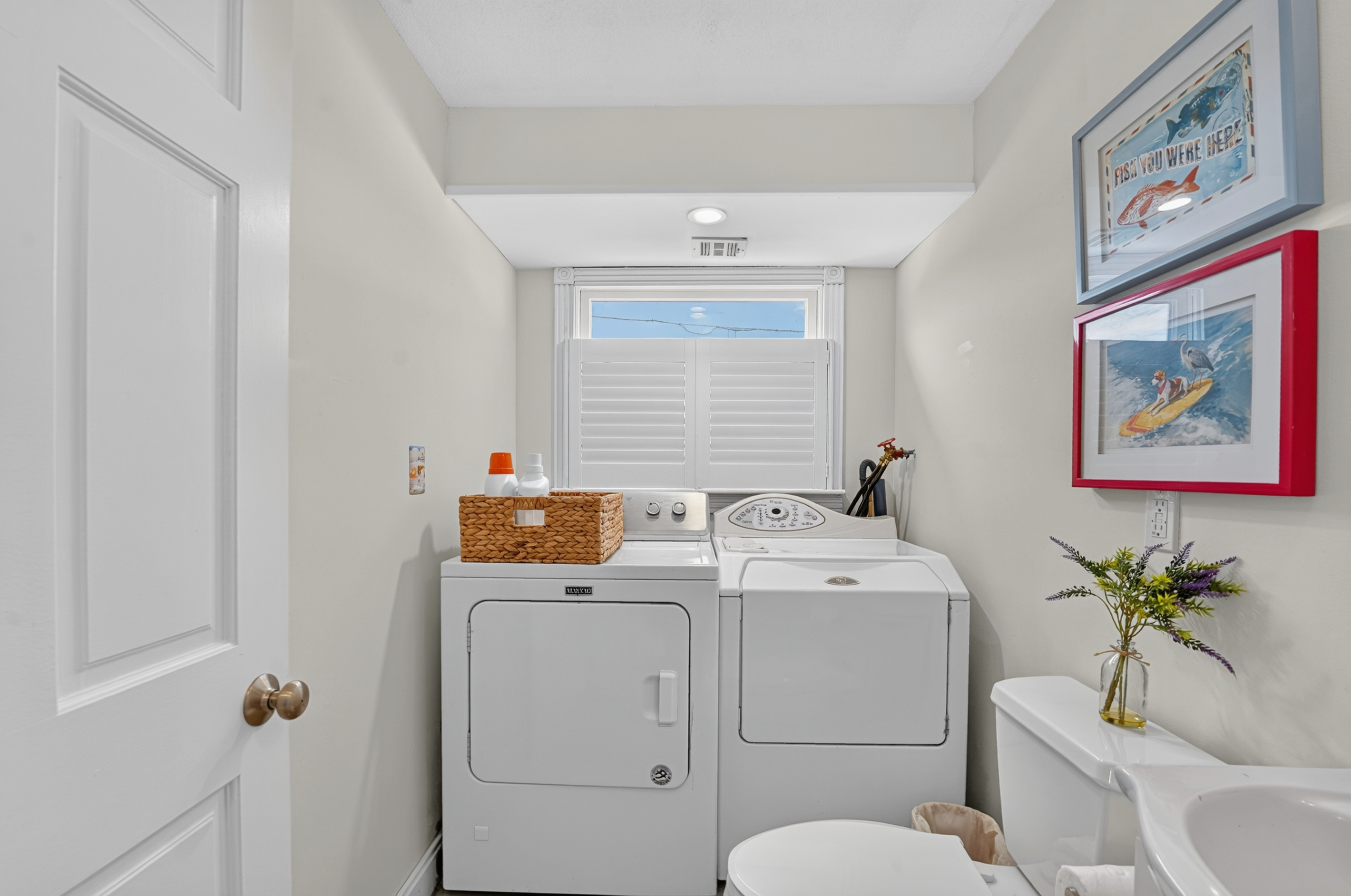 In-home washer and dryer let you conveniently refresh clothes and beach essentials throughout your stay.