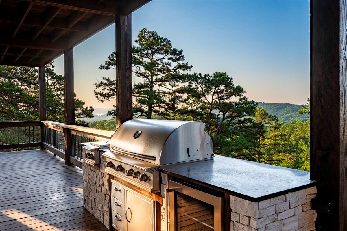 Scenic outdoor grilling area designed for unforgettable mountain cookouts