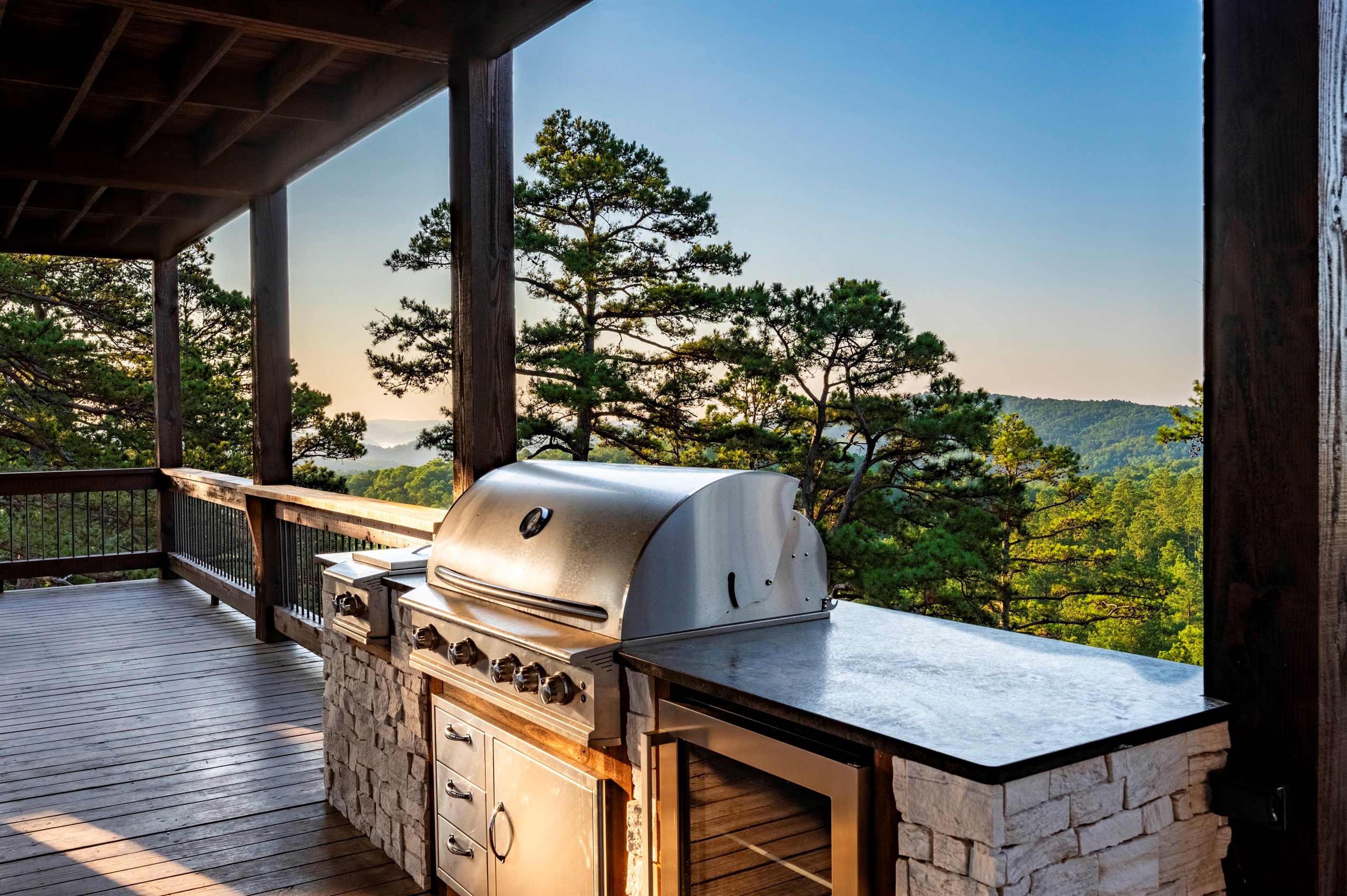 Scenic outdoor grilling area designed for unforgettable mountain cookouts