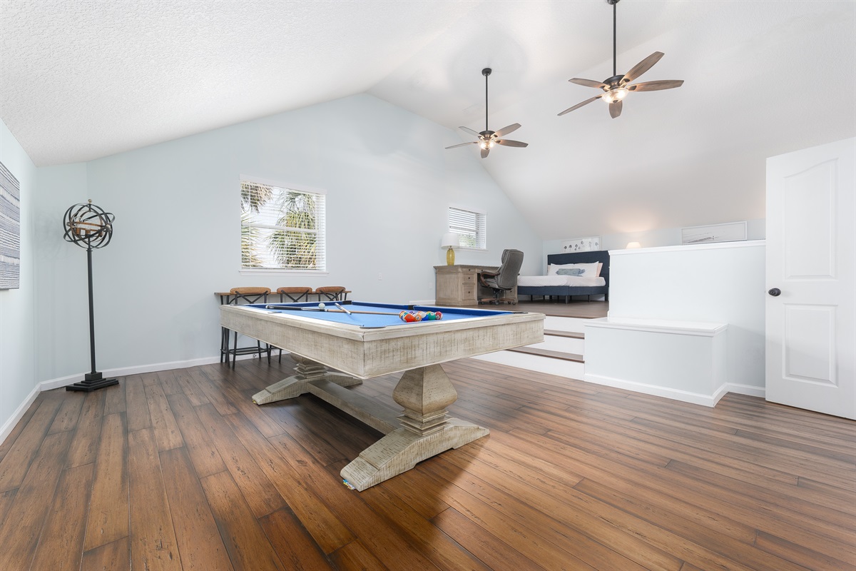 Spacious game/bunk room perfect for late night hangouts or rainy day fun