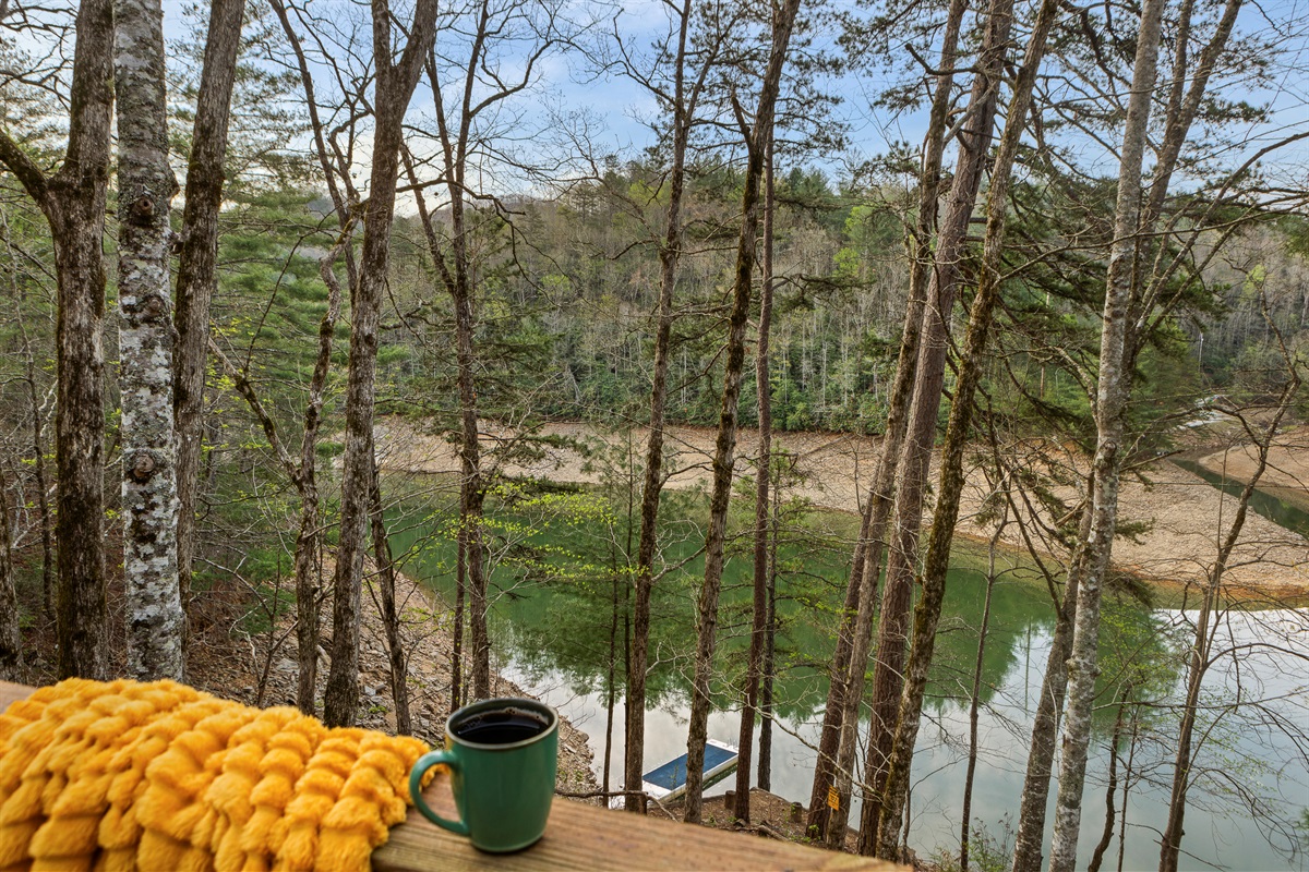 Deck View: Sip your coffee while soaking in stunning lakefront nature!