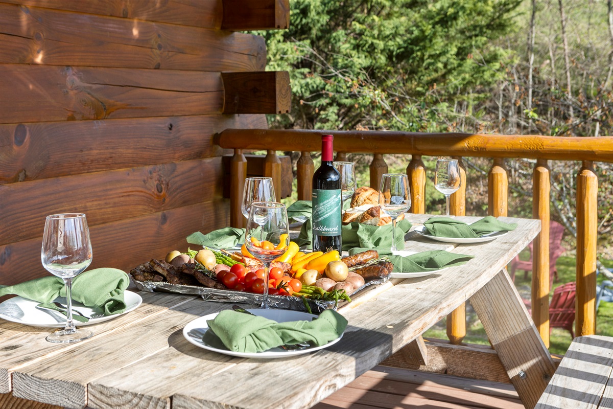 Dining Deck: Savor mountain views while feasting on gourmet meals with friends and family!
