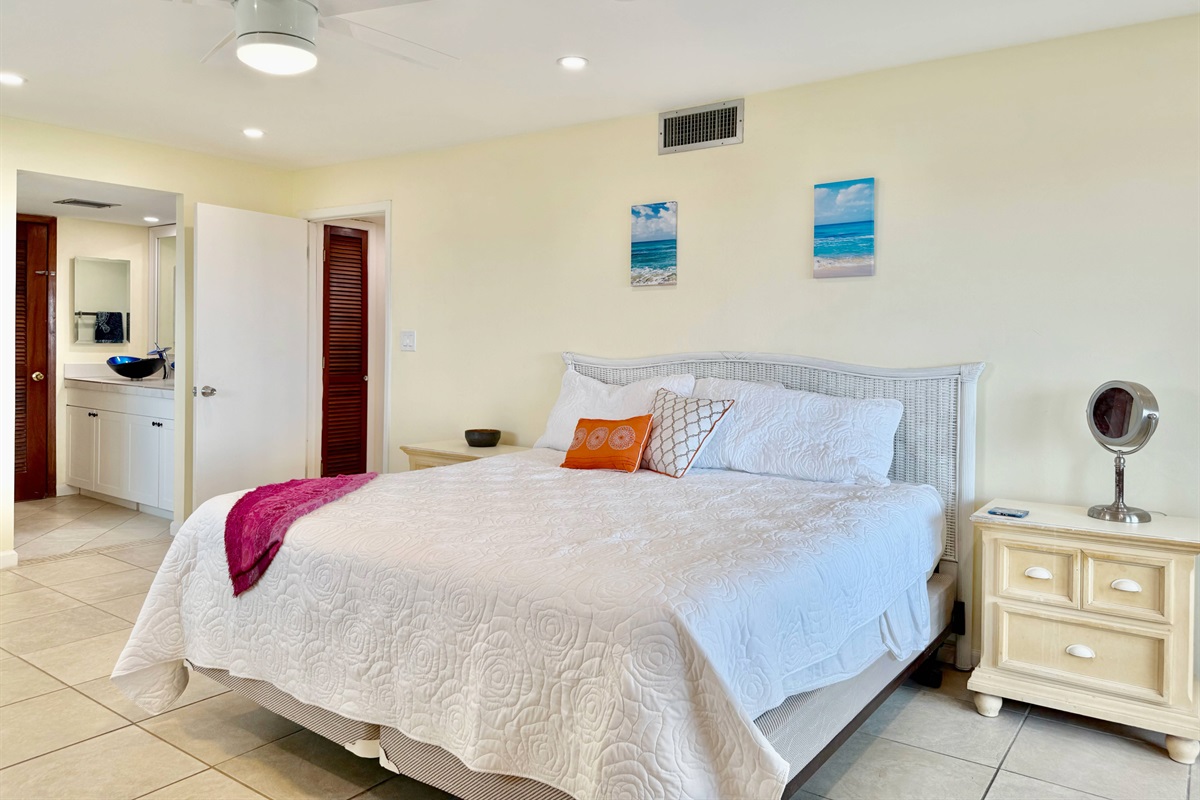 Huge primary suite with en suite bathroom and balcony access