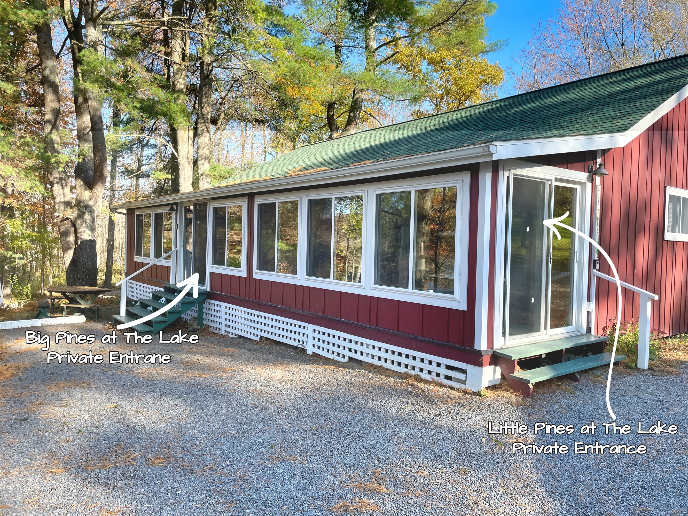 Twin Pines exterior -Big Pines on left, Little Pines on right