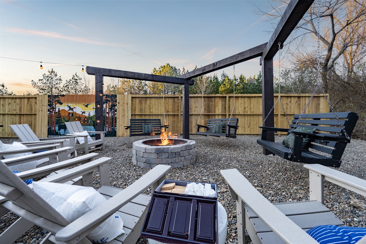 Fire Pit Retreat: Gather 'round the fire and savor s'mores in your private outdoor haven!