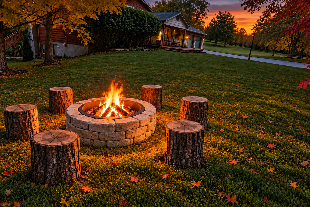 Autumn Twilight Fire Pit Retreat
