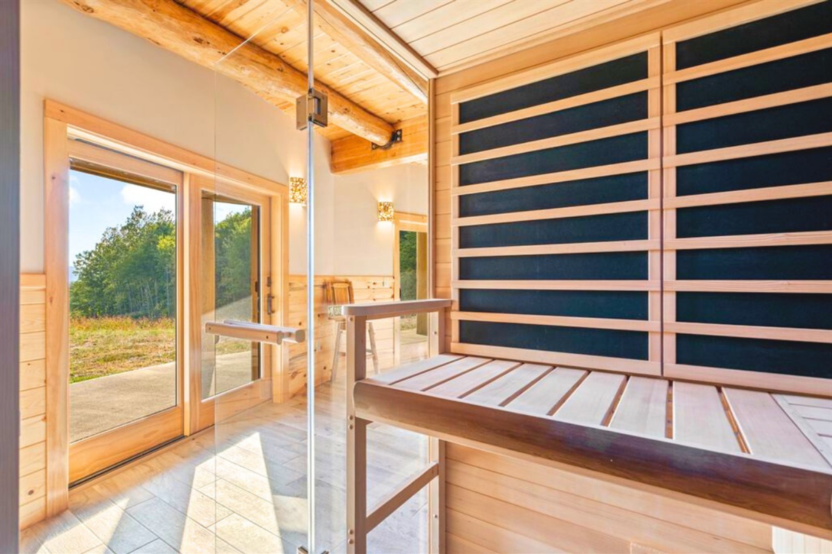 Warm up and relax in the private sauna after outdoor adventures.