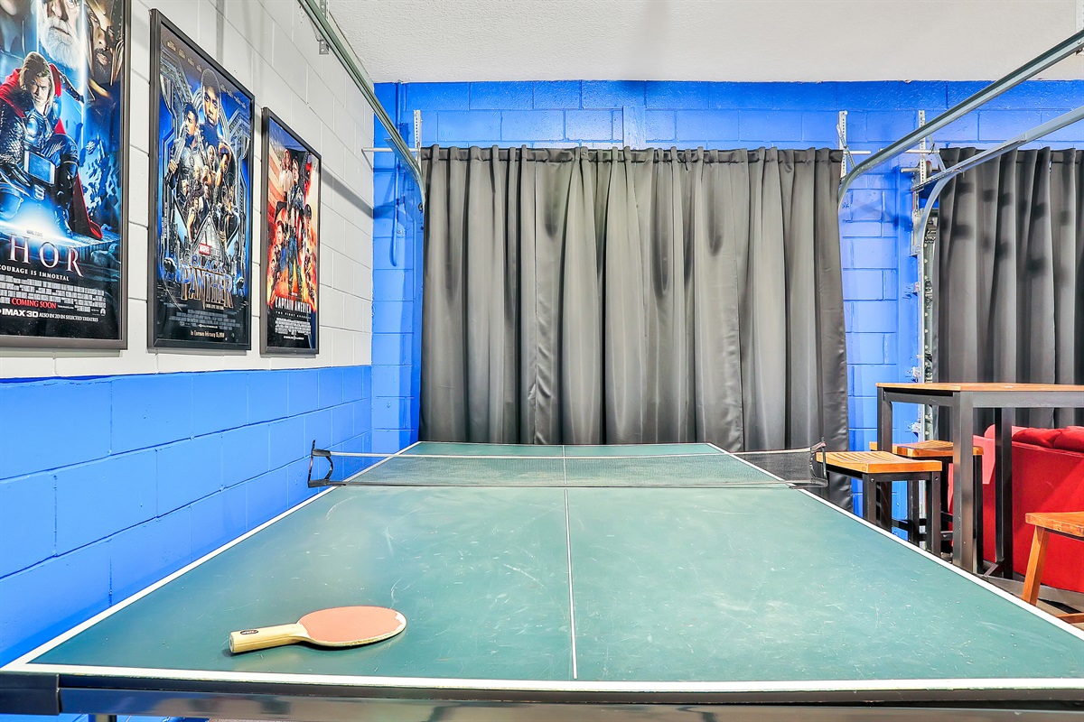 Ping pong in the Marvel game room!