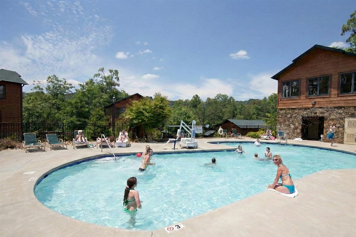 The resort pool is open from May to October.