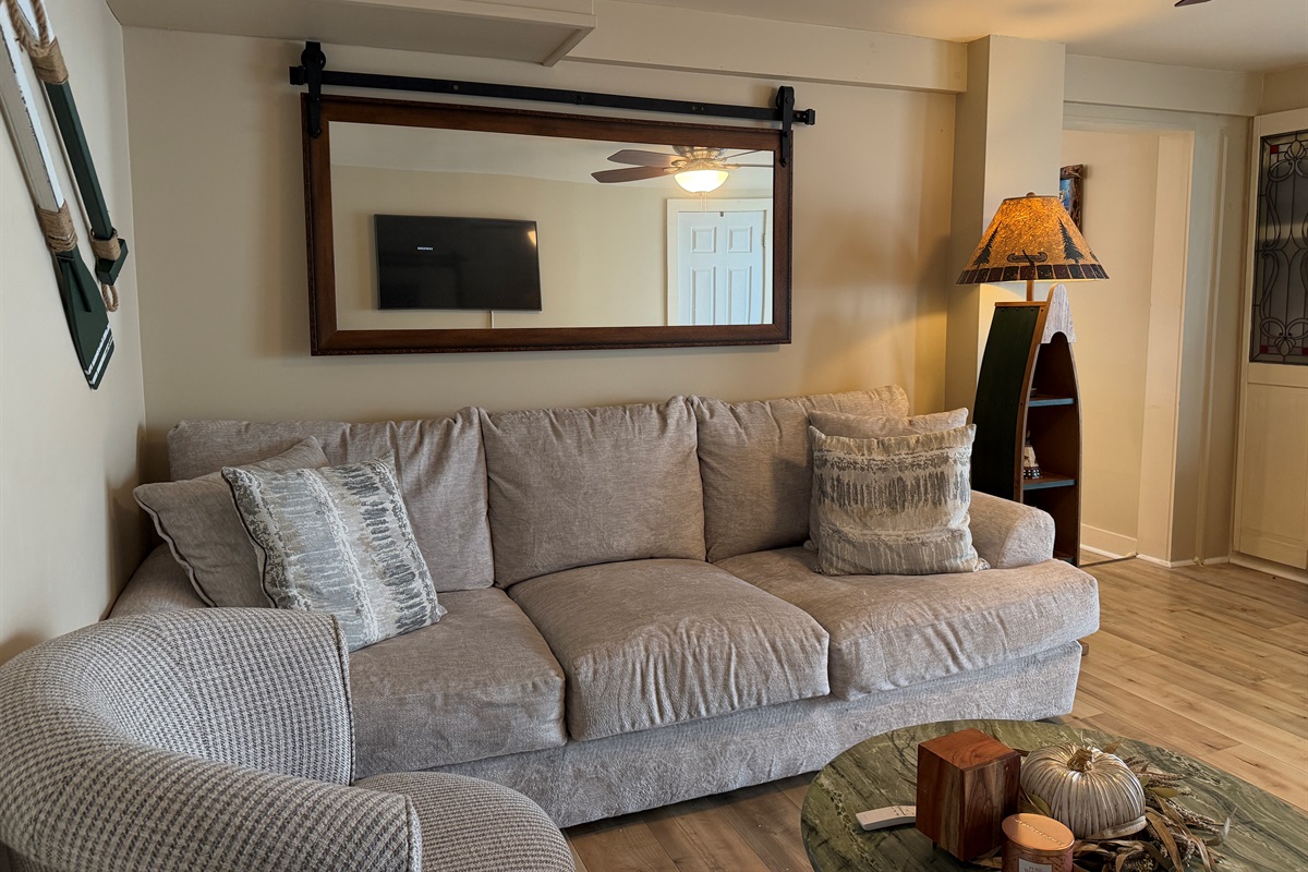 Comfy couches in den