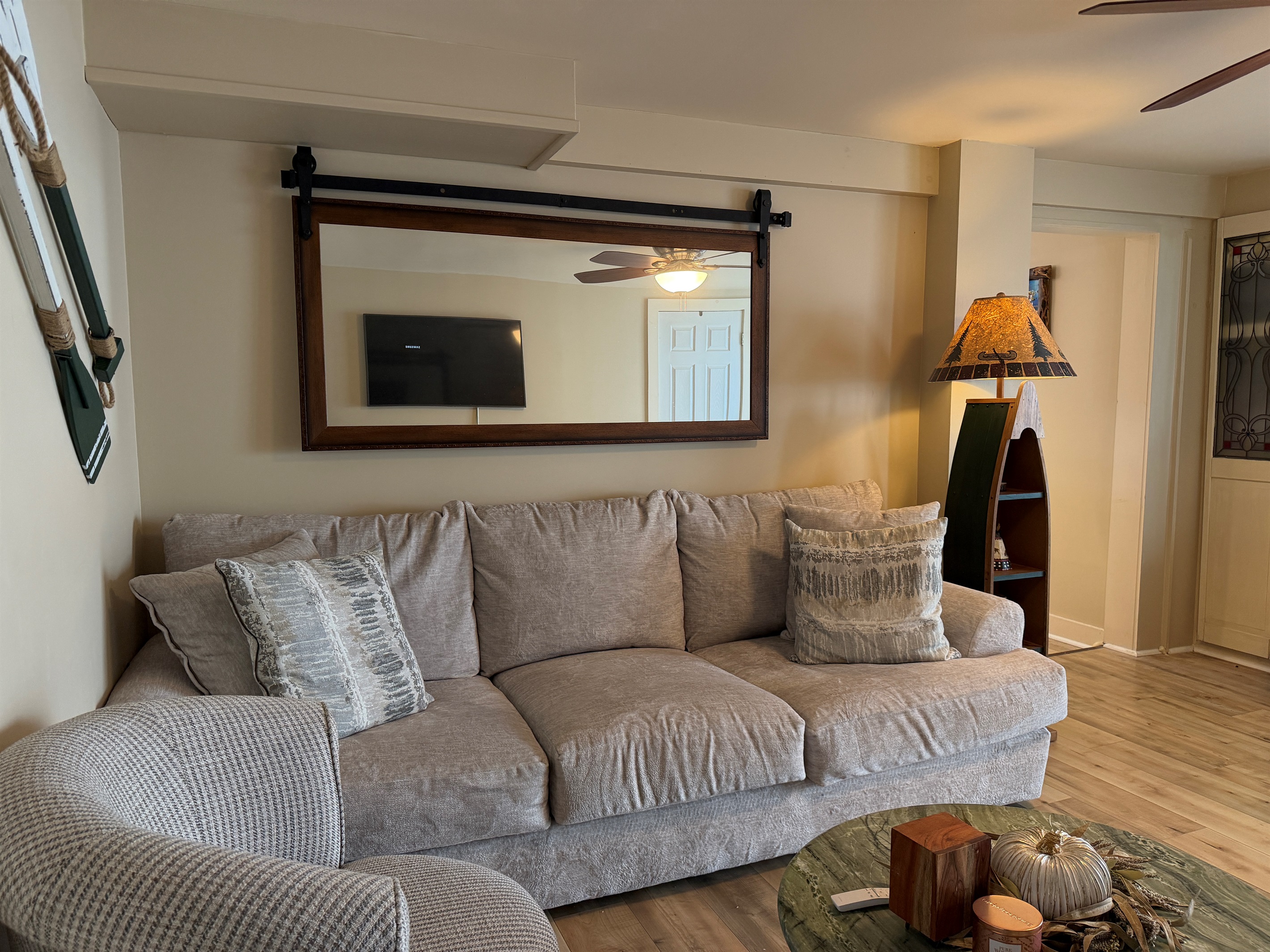 Comfy couches in den