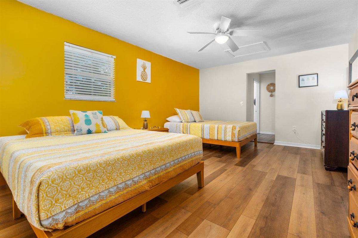 Pineapple Themed 2-Queen Suite with private bathroom.