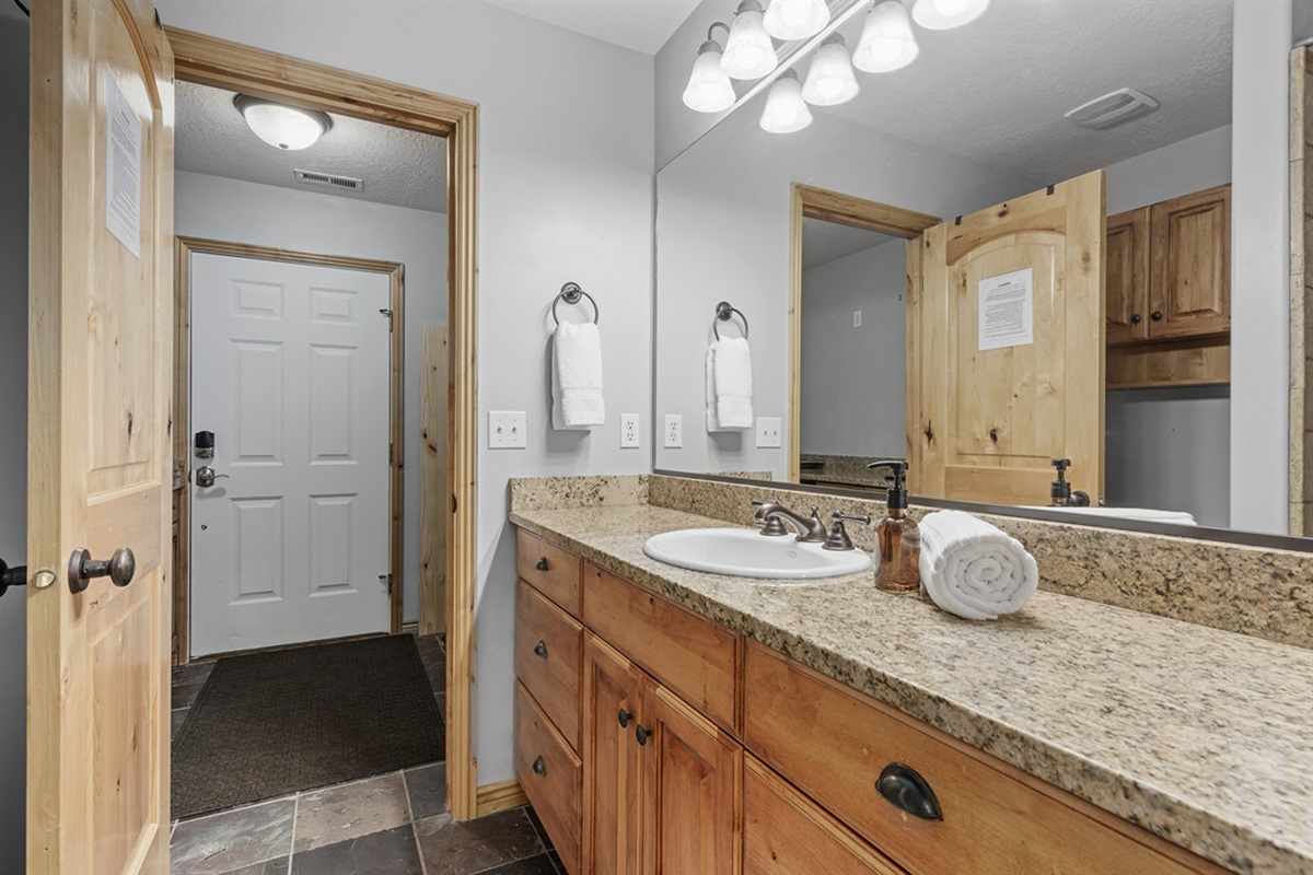 Double vanity bathroom designed for convenience and comfort.