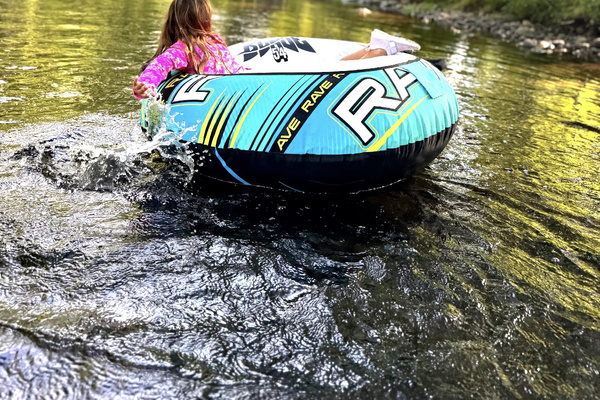 Kids love floating down the river. It’s about knee deep here so very safe for all ages and abilities. 