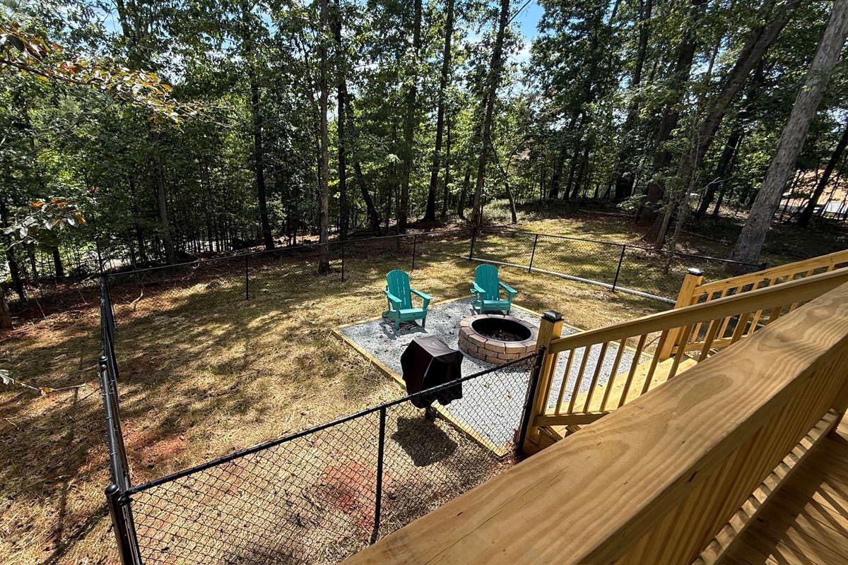 Fenced yard view