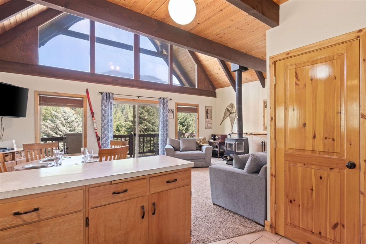 Open floor plan connects the kitchen, dining, and living spaces seamlessly.