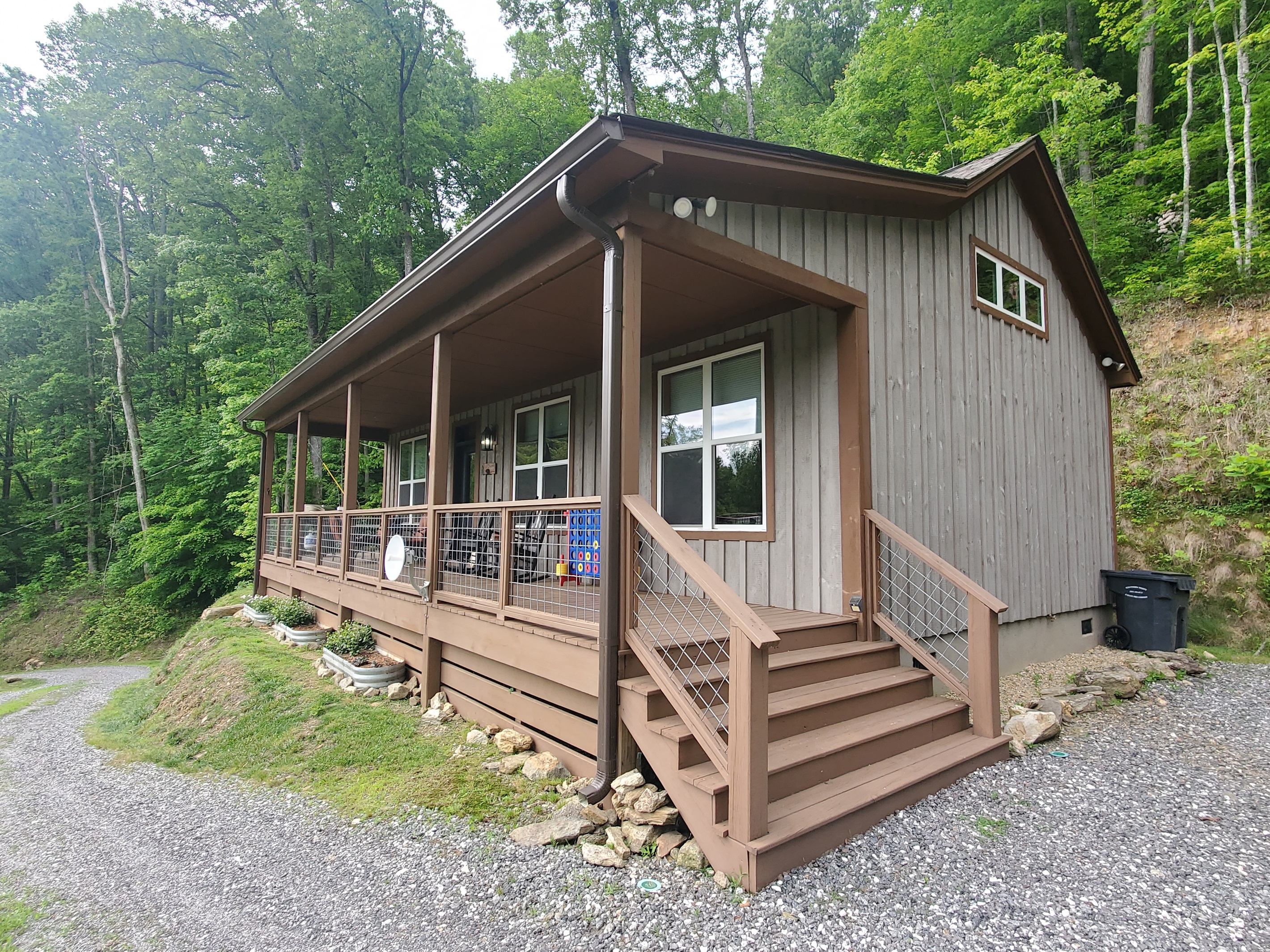 Large covered porch for rainy days