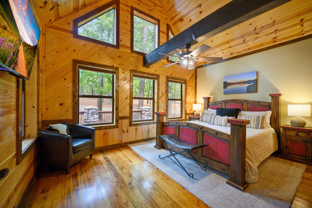 Bedroom 3: King bed with private bath. Downstairs off main living.