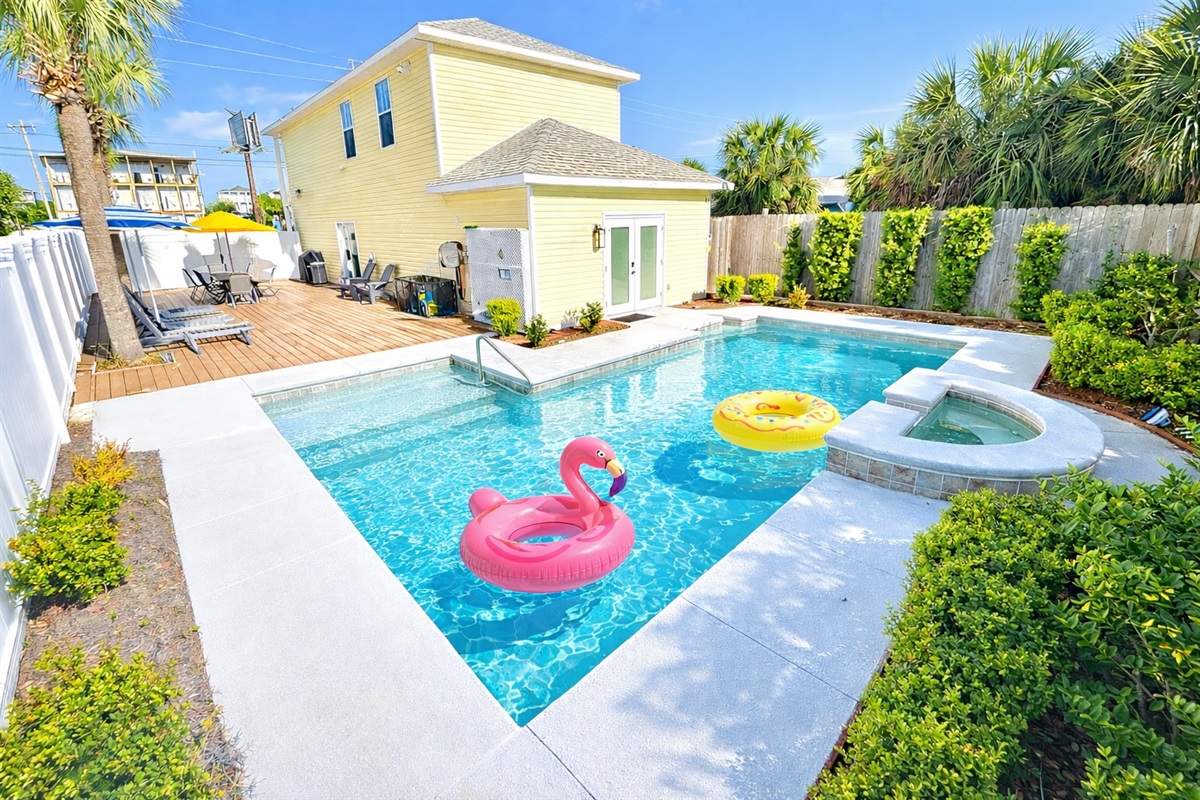 Private pool and spacious backyard!