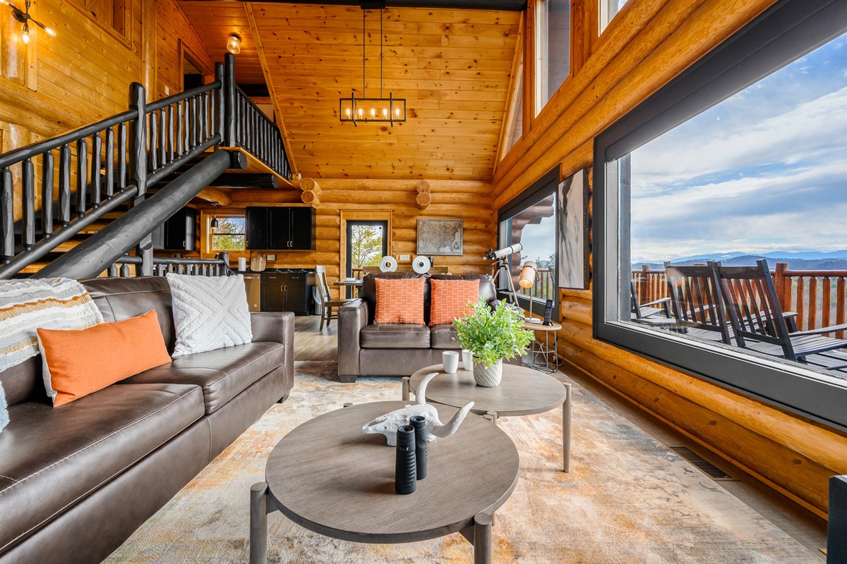 Indoor Oasis with Views: Main Level - vaulted ceilings with stunning views from inside
