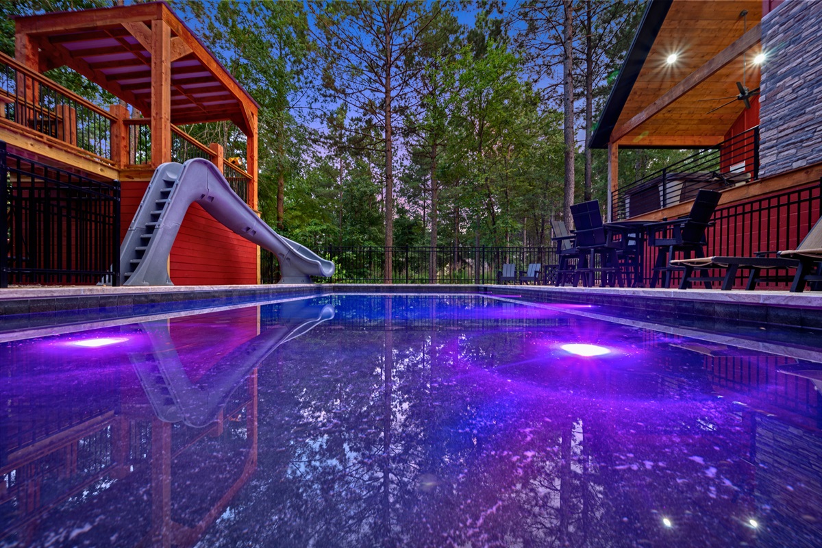 Say hello to evening swims in our brand-new pool, where the purple lights shine almost as bright as your vacation vibes.