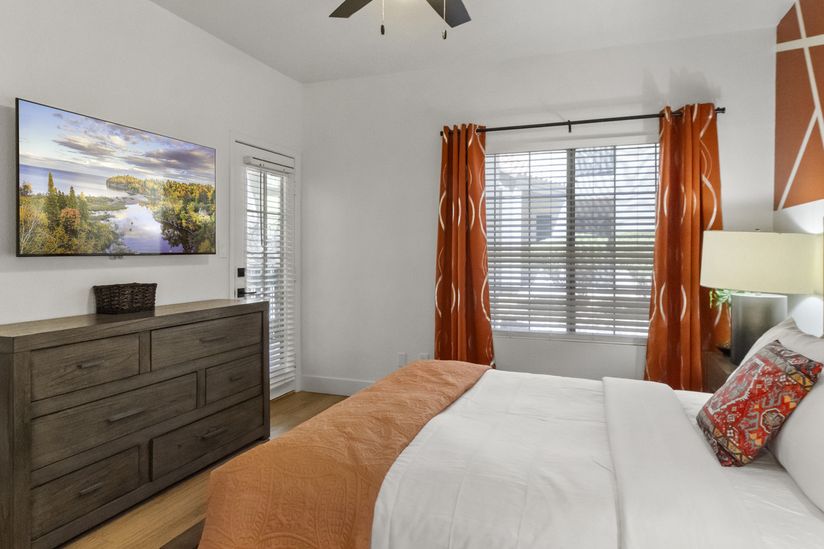 A warm, inviting bedroom perfect for the whole family.