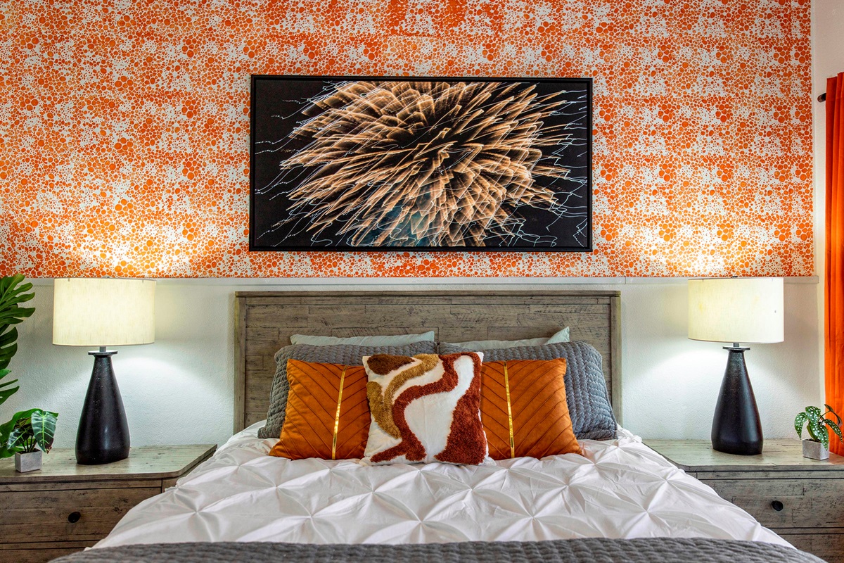 Spacious and cozy bedroom designed for comfort, relaxation, and restful sleep. Featuring a comfortable bed with premium linens, soft pillows, and stylish modern décor.