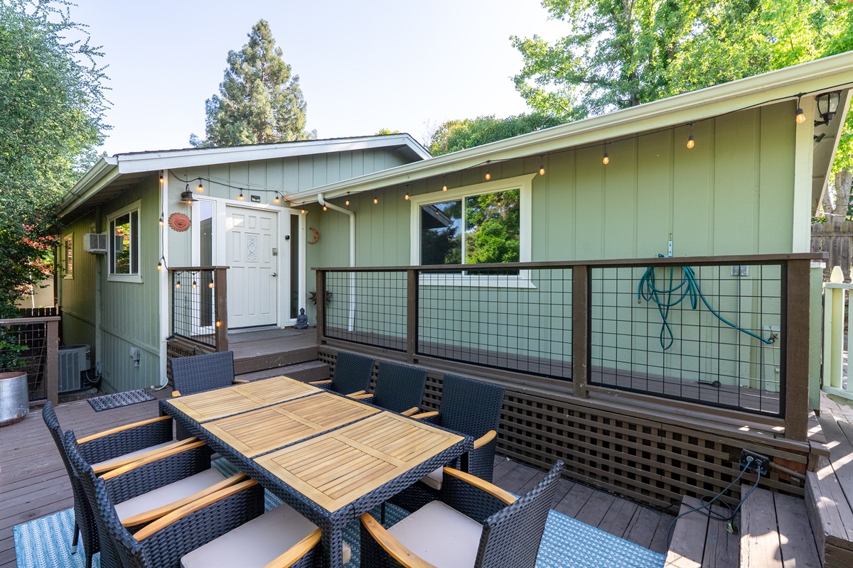 Spacious outdoor seating for memorable group dinners.