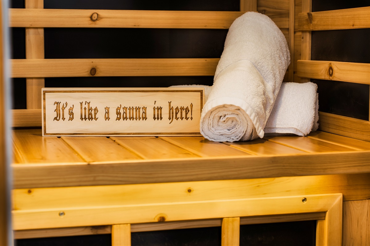We offer an infrared sauna as a drier way to soothe sore muscles!