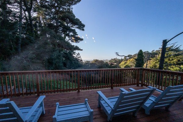 Redwood deck with view