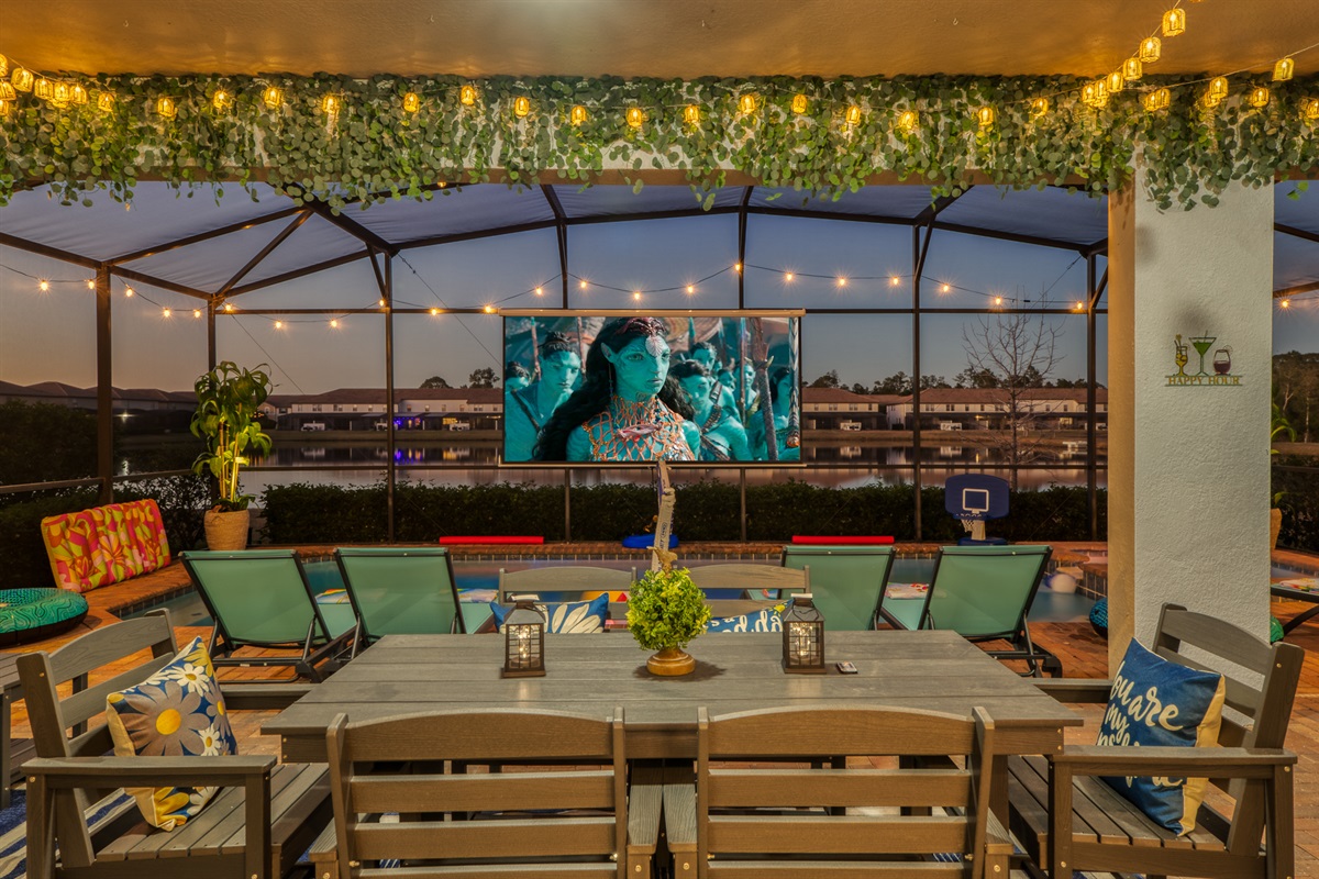 At night the patio really comes alive!