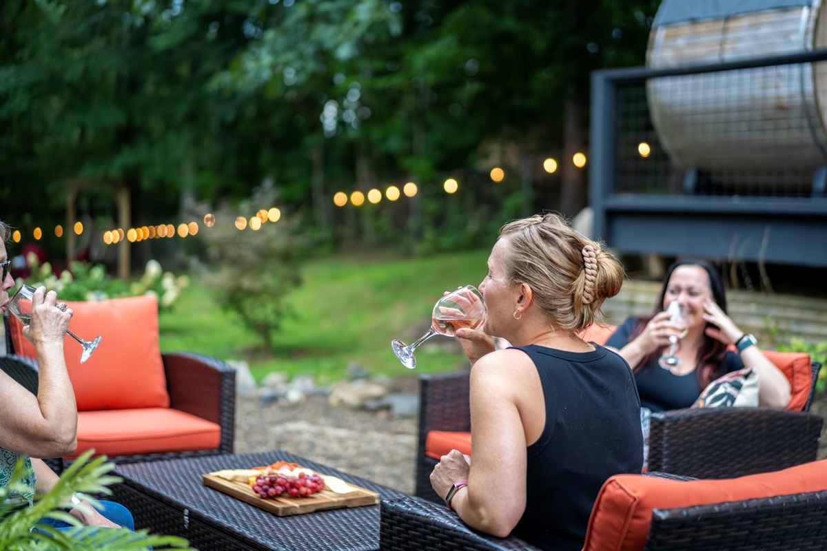 Outdoor seating or movie lounge