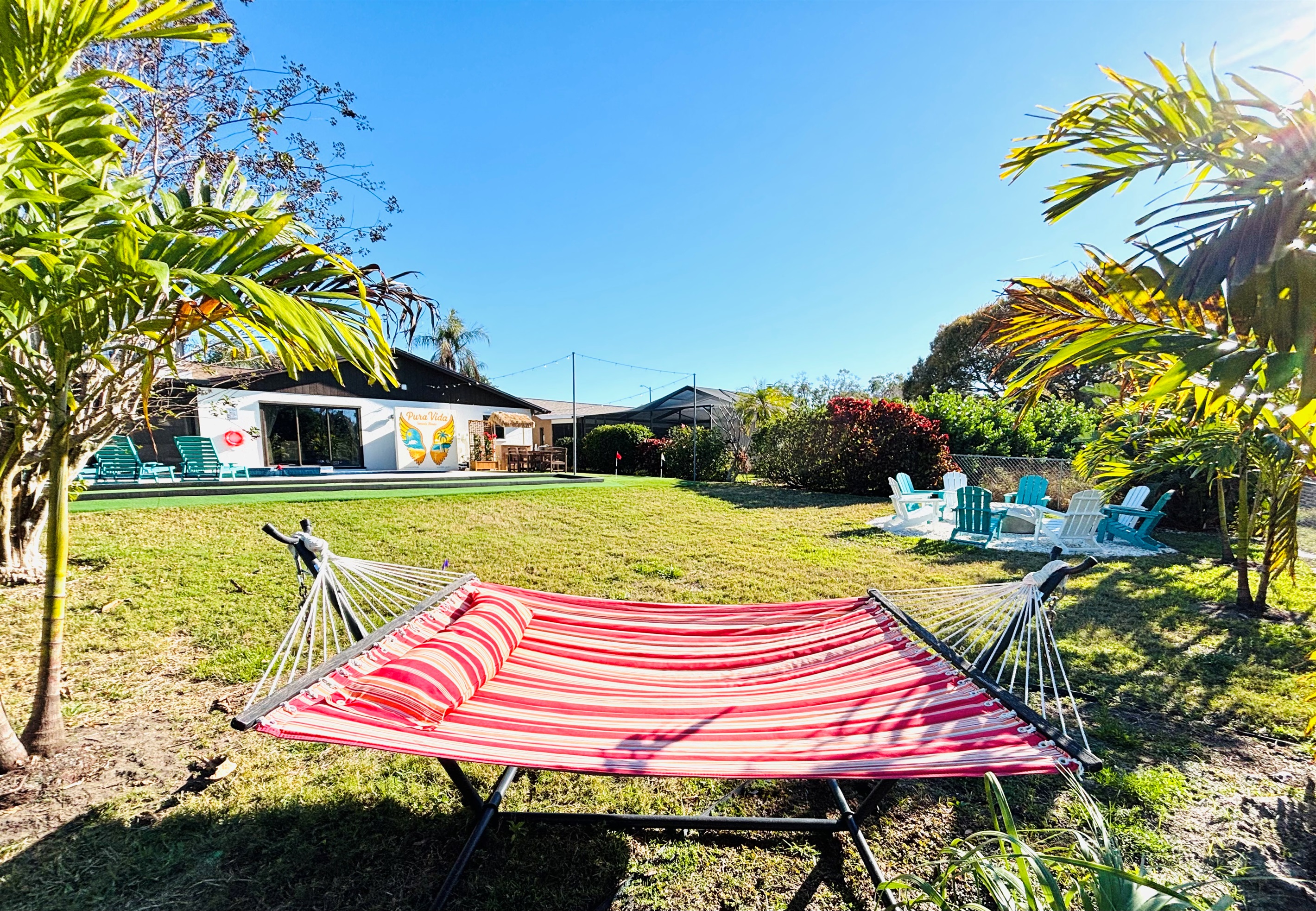 Hammock in back yard