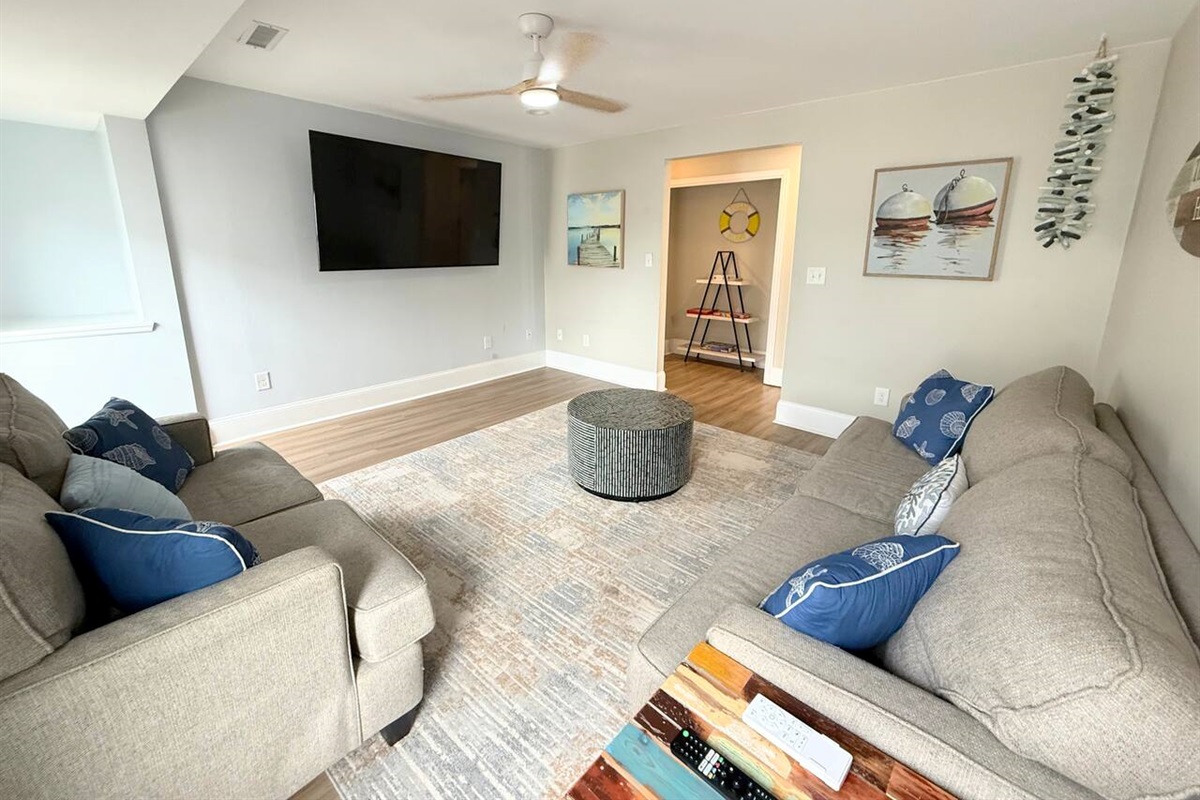 Cozy living room with smart tv