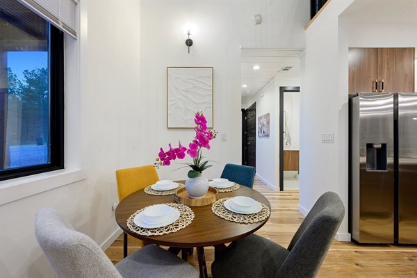 A comfortable dining space for slow dinners and meaningful conversations