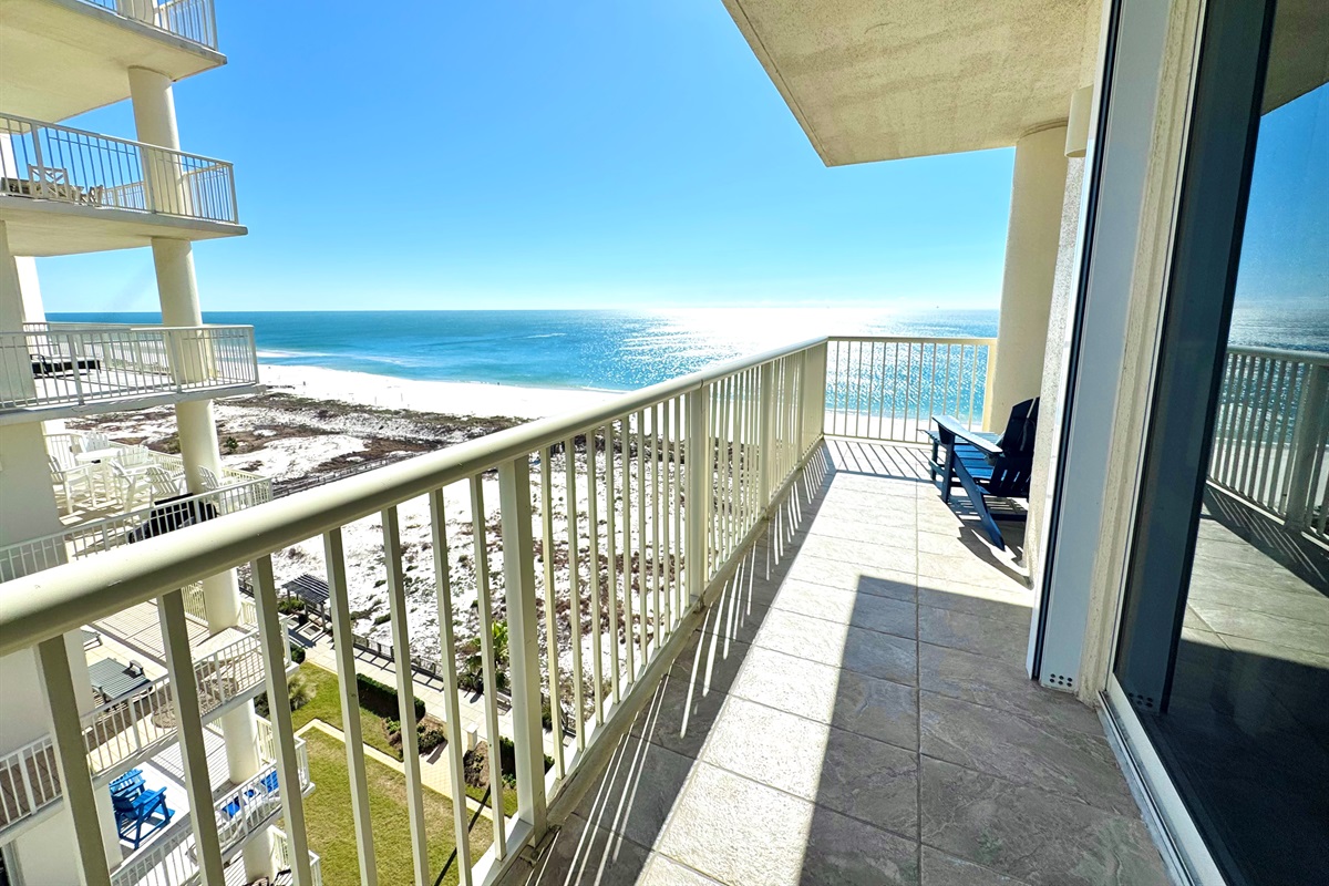 This is a corner condo, therefore you get a bigger balcony!